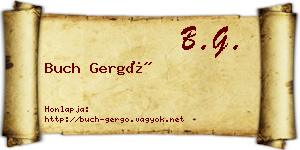 Buch Gergő névjegykártya